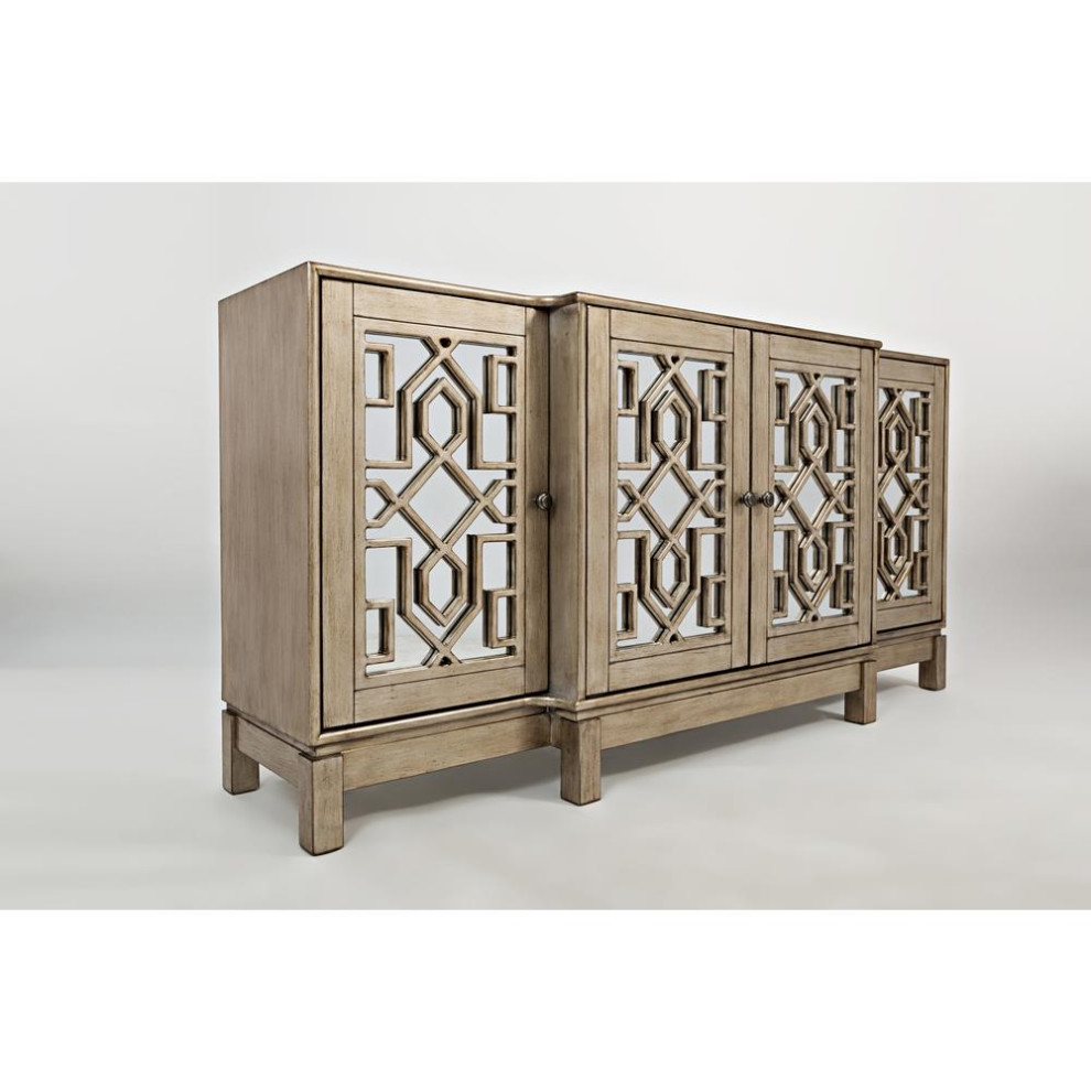 Casa Bella 70 Mirrored Console  Vintage Silver   Transitional   Console Tables   by VirVentures  Houzz