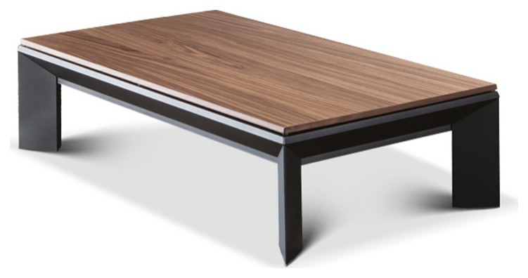 Netrino Lift up Coffee Table  Walnut With Matte Graphite Legs   Transitional   Coffee Tables   by Mater Design US  Houzz