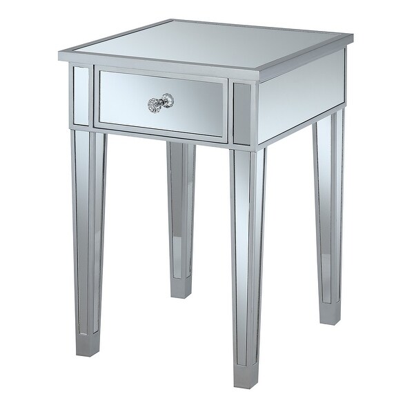 Silver Orchid Talmadge Mirrored 1 Drawer End Table