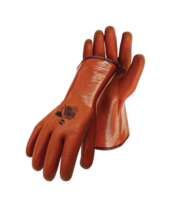 Boss Snow Shield Men\u0027s Indoor/Outdoor Coated Chemical Gloves Orange XL 1 pair