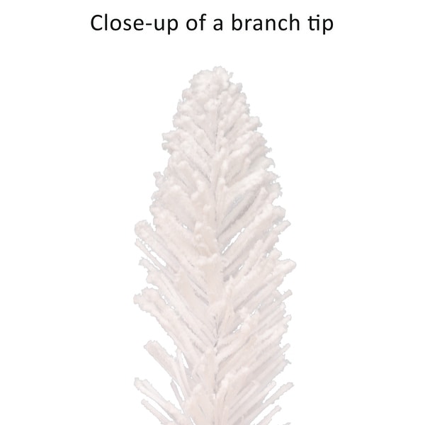 Puleo International 7 ft PreLit Flocked White Artificial Alpine Pencil Tree