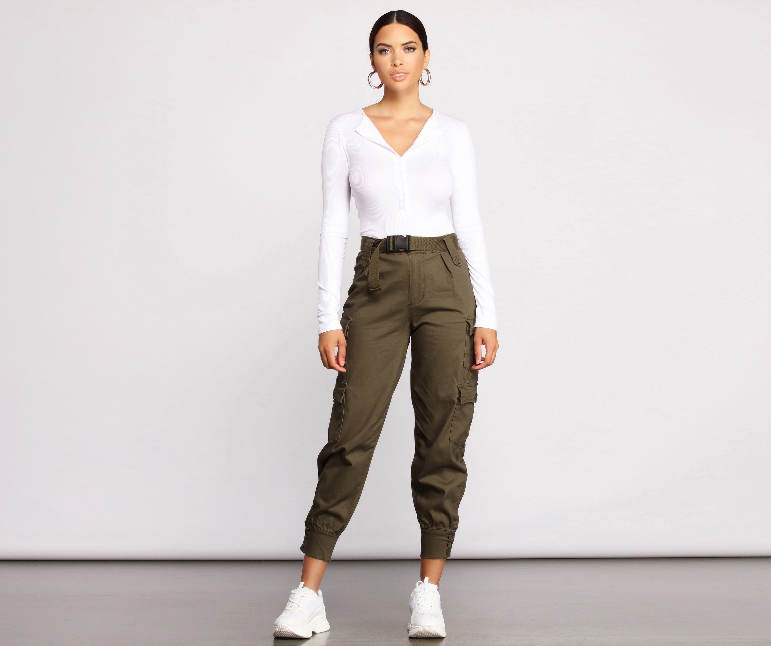 Belted Cargo Joggers