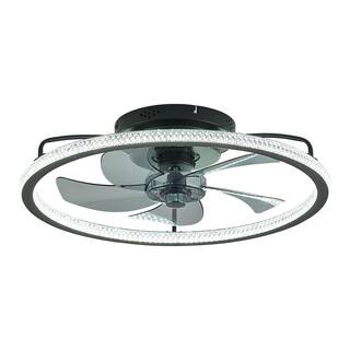 FANNEHONNE 20'' Ceiling Fans with Lights and Remote Low Profile Flush Mount Small Ceiling Fan for Bedroom CA0001106