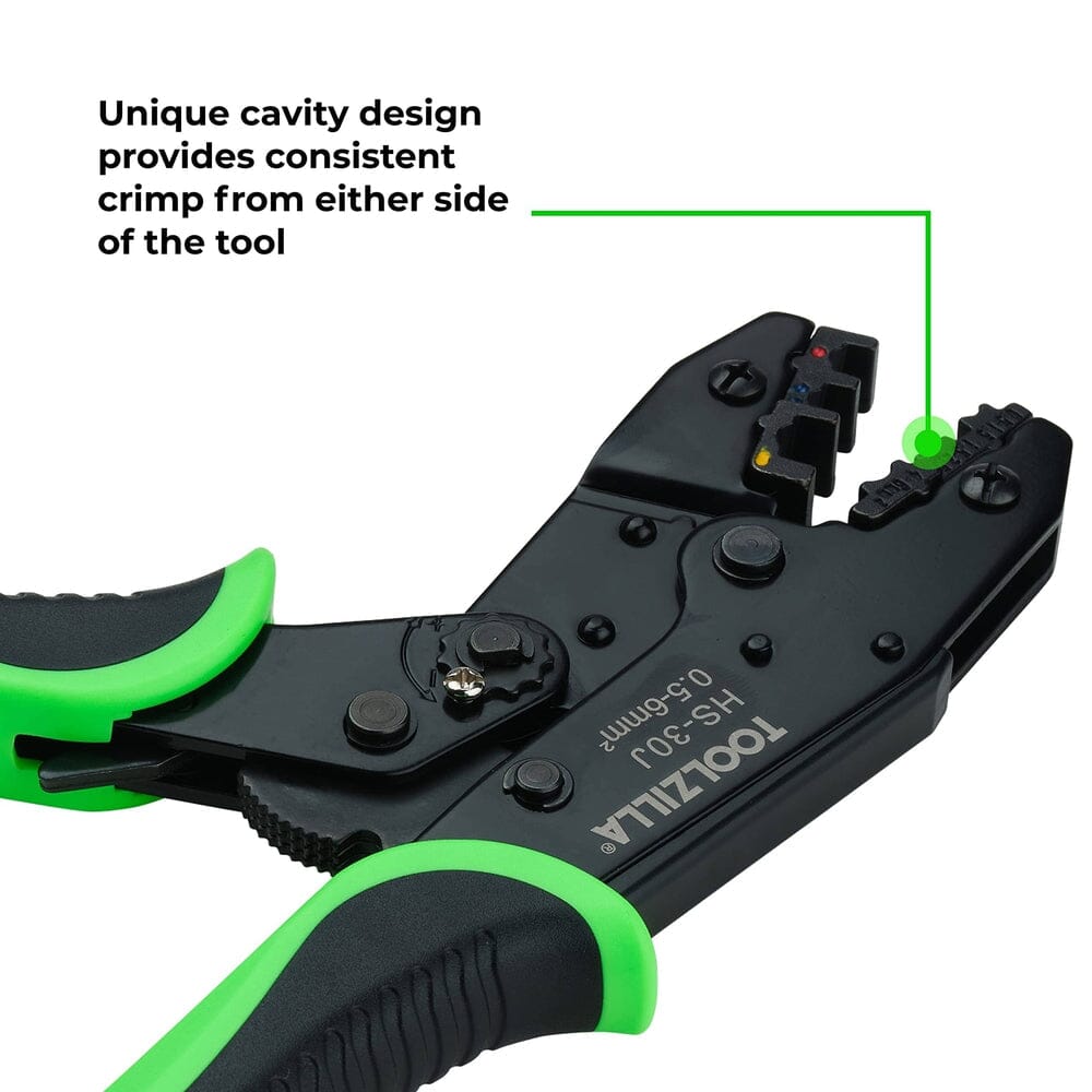 Cable Crimping Tool  Heavy Duty Ratcheting Wire Crimper  Adjustable Pressure