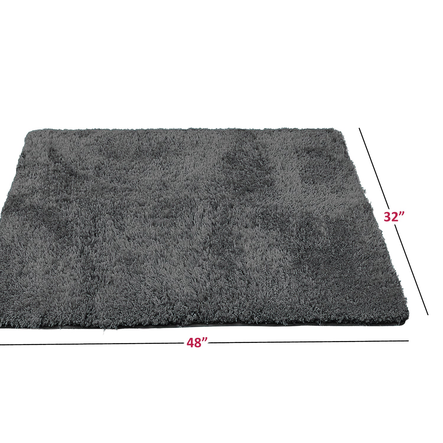 Clara Clark Set of 3 Non-Slip Bathroom Rugs， Gray