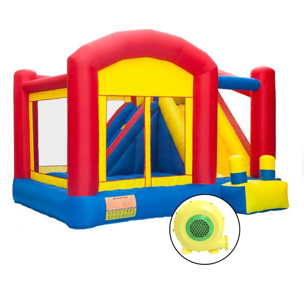 Kids Bouncy Bounce House, Summer Outdoor Bouncy Castle with 680W Blower 3-12 Years Old