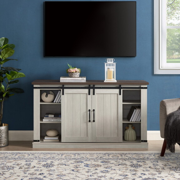 Classic Farmhouse Media TV Stand Transitional Ente...