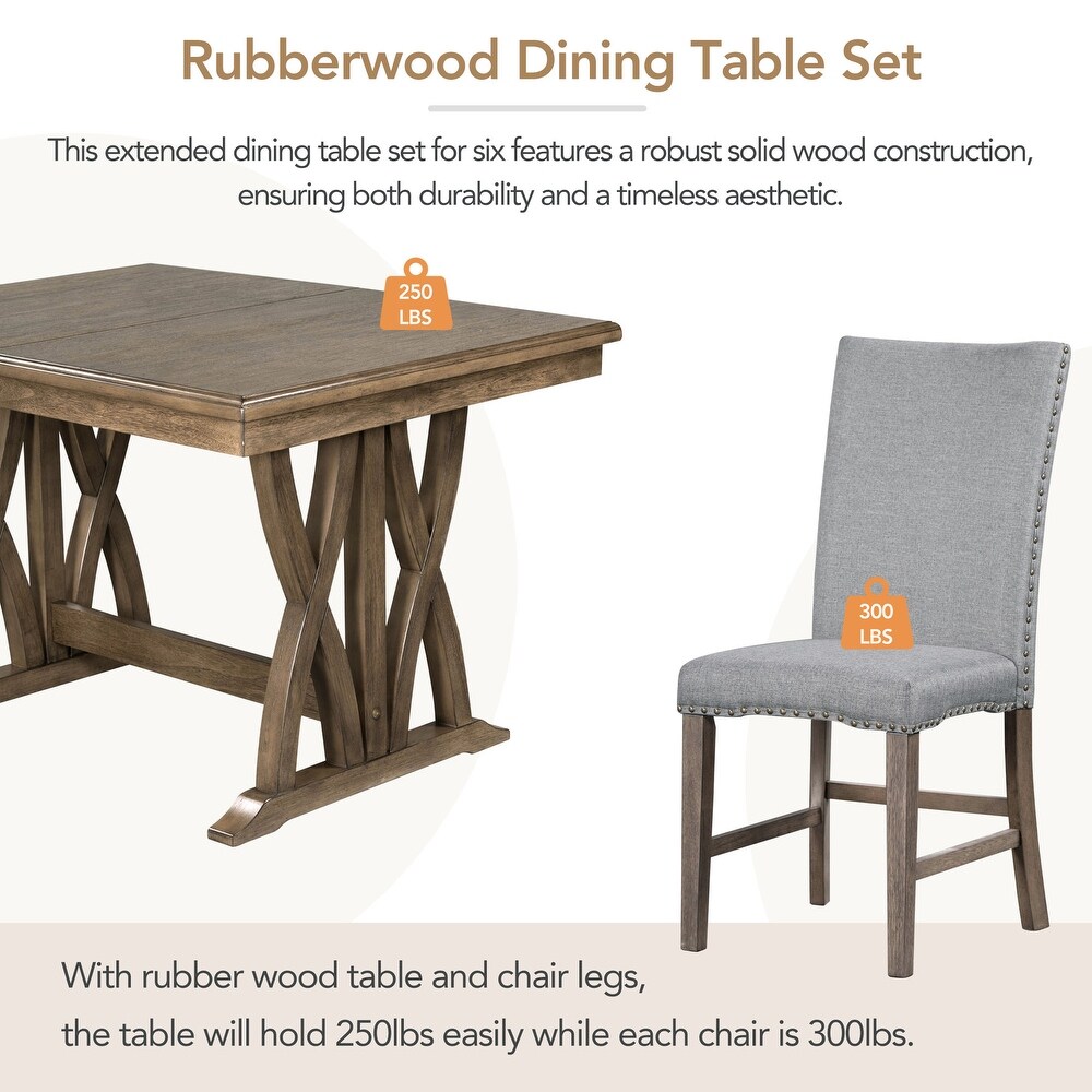 7 Piece Dining Table Set  Extendable Table with 12\