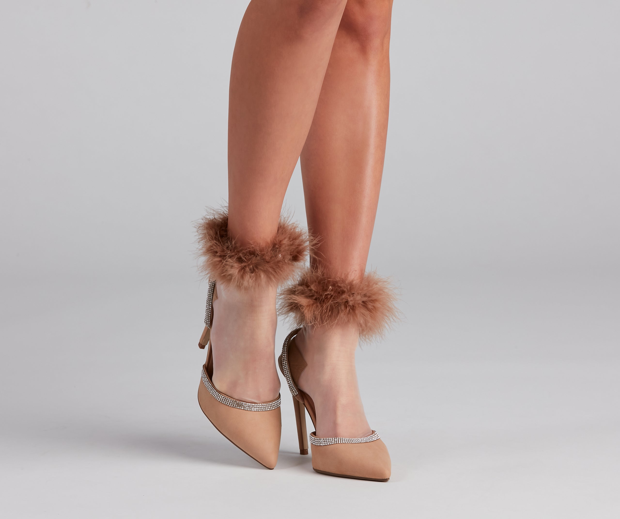 Classy Girl Marabou Trim Socks