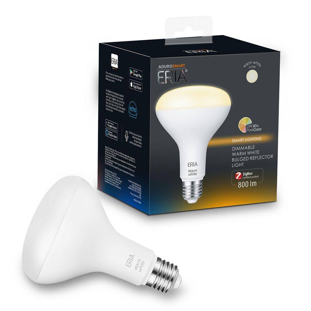 AduroSmart ERIA 65-Watt Equivalent BR30 Dimmable CRI 90+ Wireless Smart LED Flood Light Bulb Soft White 81815