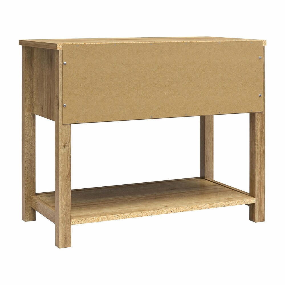 Mr. Kate Primrose Wide 1 Drawer Nightstand with Open Shelf  Ivory Oak