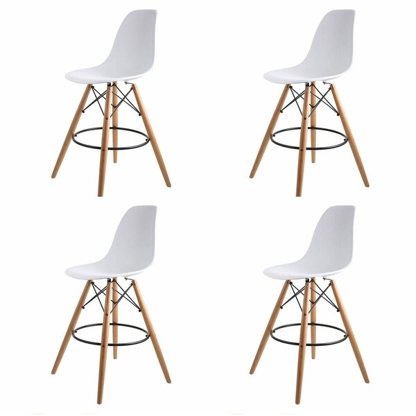 Adult Favourite Eiffel Style Plastic Stool - Wooden base(set of Four)