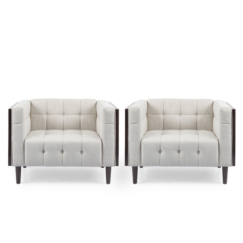 McLarnan Contemporary Tufted Club Chairs (Set of 2) by Christopher Knight Home   44.50\