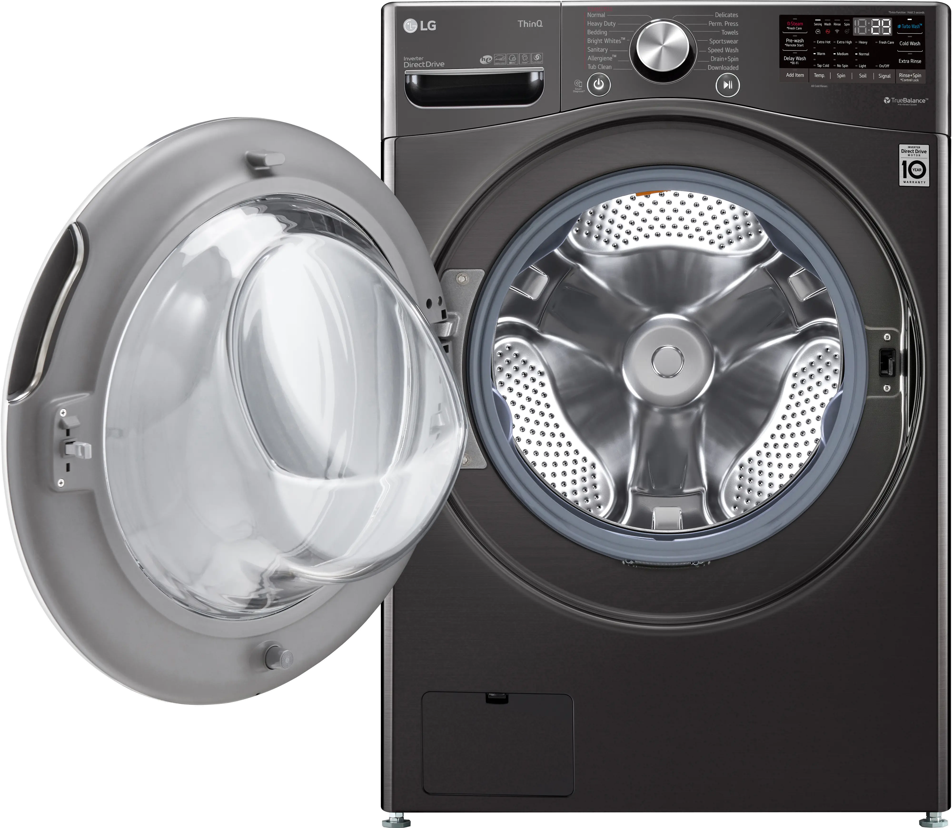 LG Mega Capacity Smart Front Load Washer with...