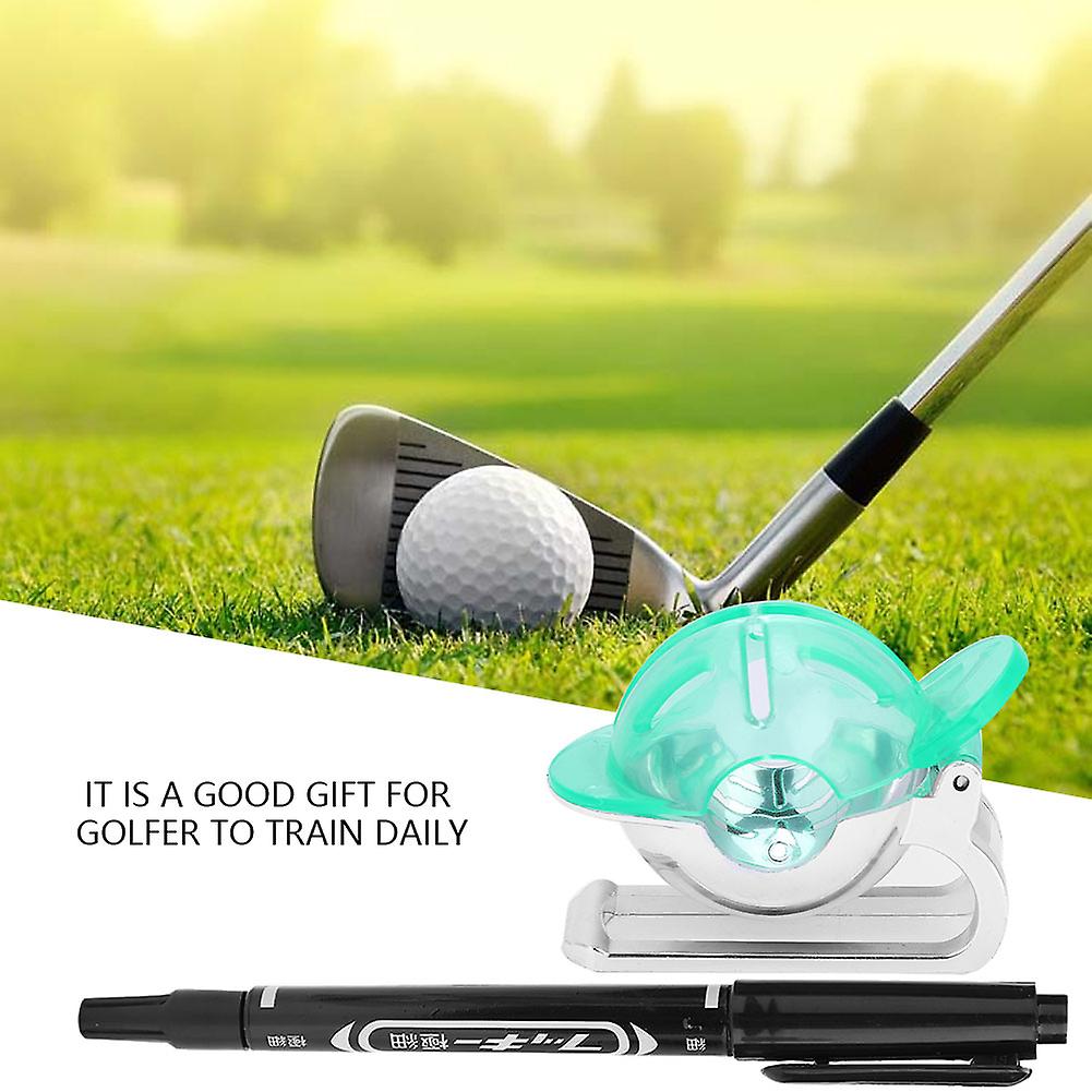 Golf Ball Liner Line Marker Drawing Template Alignment Tool With Pen Accessories (green)