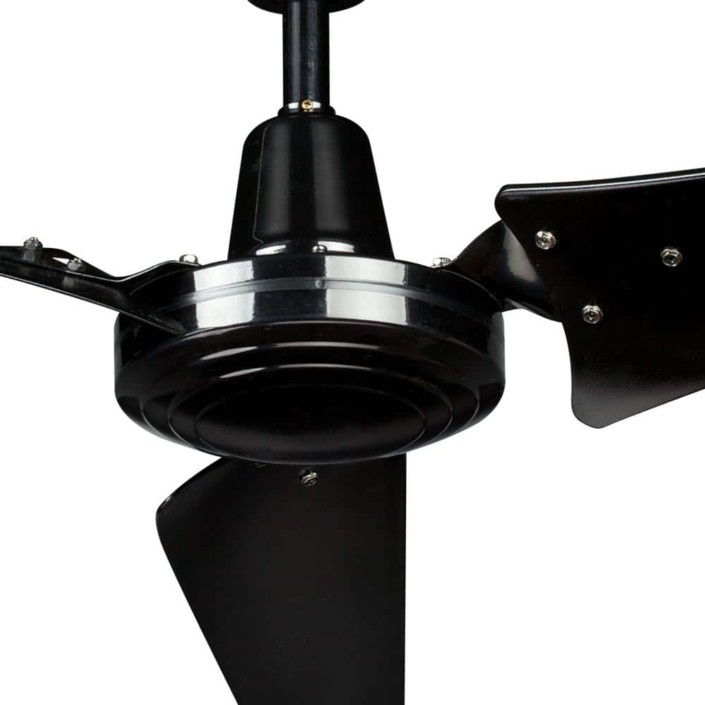 Hampton Bay Industrial 60 in IndoorOutdoor Black Ceiling Fan with Wall Control Downrod and Powerful Reversible Motor