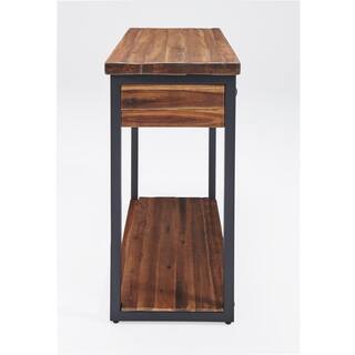 Alaterre Furniture Claremont 43 in. Dark Brown Rectangle Wood Console Table with 2-Drawers ANCM1074