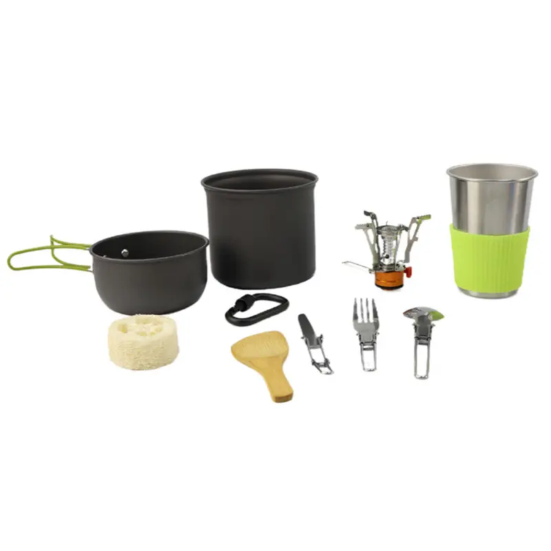 Camping Utensils Camping Cooking Utensils Kit with sauce pot  Camping and Travel  Pans for 1 2 People