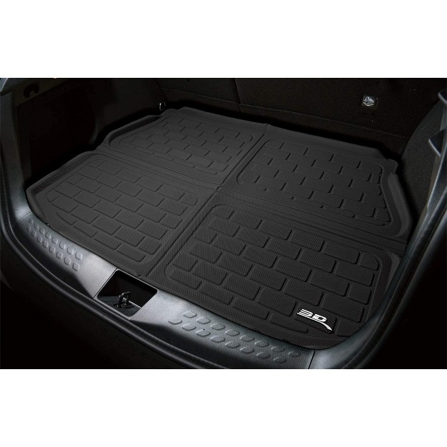 3d Maxpider Kagu Series All Weather Shock Absorbing Custom Fit Rear Cargo Bay Trunk Mat Liner For 2017 To 2021 Tesla Model 3 Vehicles Black