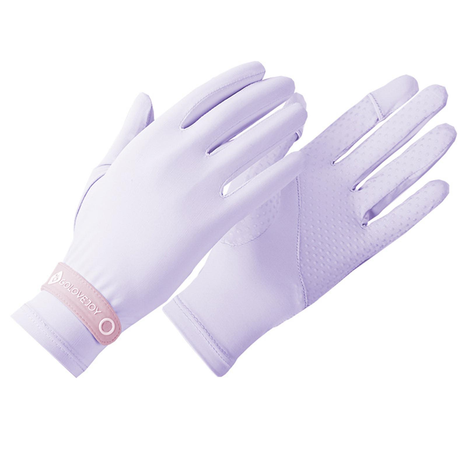 Women Sunscreen Gloves Breathable Non-slip Anti-uv Soft Stretchy Cycling Driving Outdoors Gloves Black