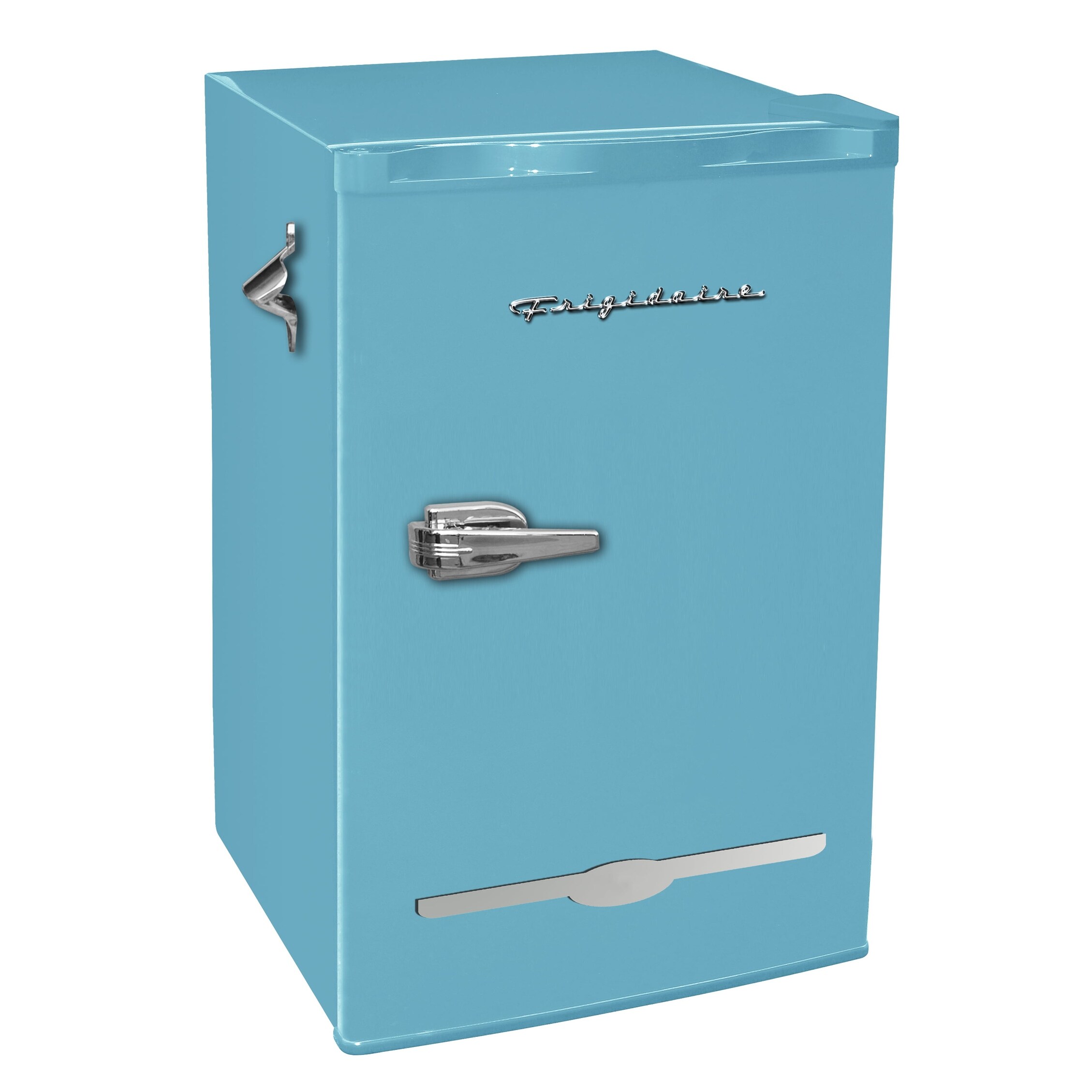 3.2 Cu Ft Retro Mini Fridge With Side Bottle Opener， Blue