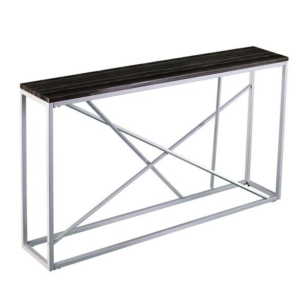 SEI Furniture Sigrid Faux Marble Skinny Console Table