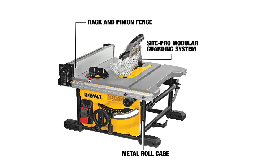 DEWALT DWE7485 15 Amp Corded 8-1/4 in. Compact Portable Jobsite Tablesaw (Stand Not Included)