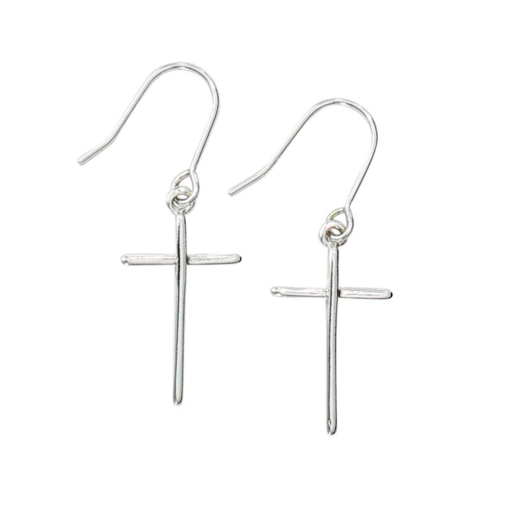 Periwinkle by Barlow  Classic Silver Crosses Earrings