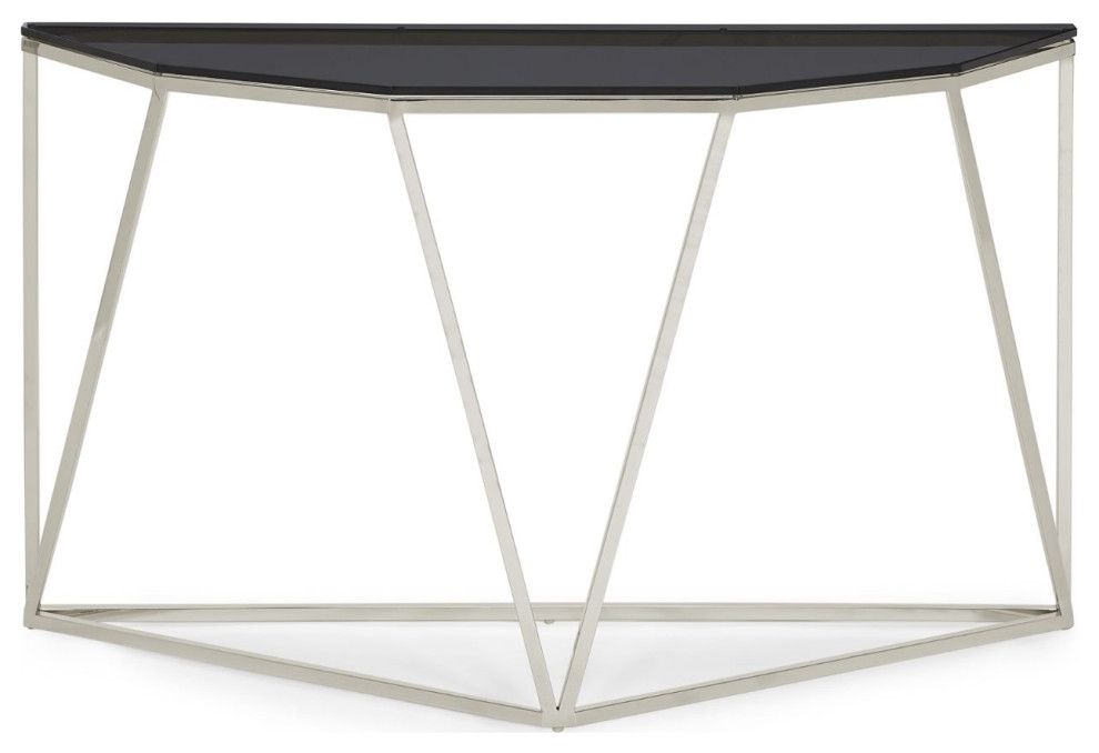 Modus Aria Smoked Glass and Polished Stainless Steel Console Tbl   Multi   Contemporary   Console Tables   by AMOC  Houzz