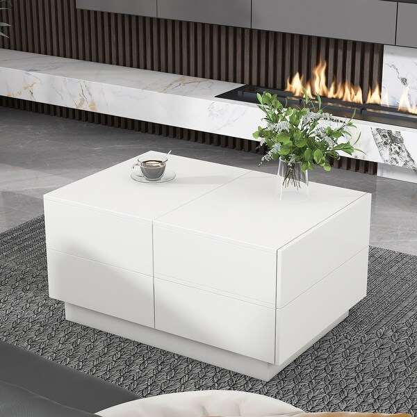 ON-TREND Extendable Coffee Table with 4 Drawers