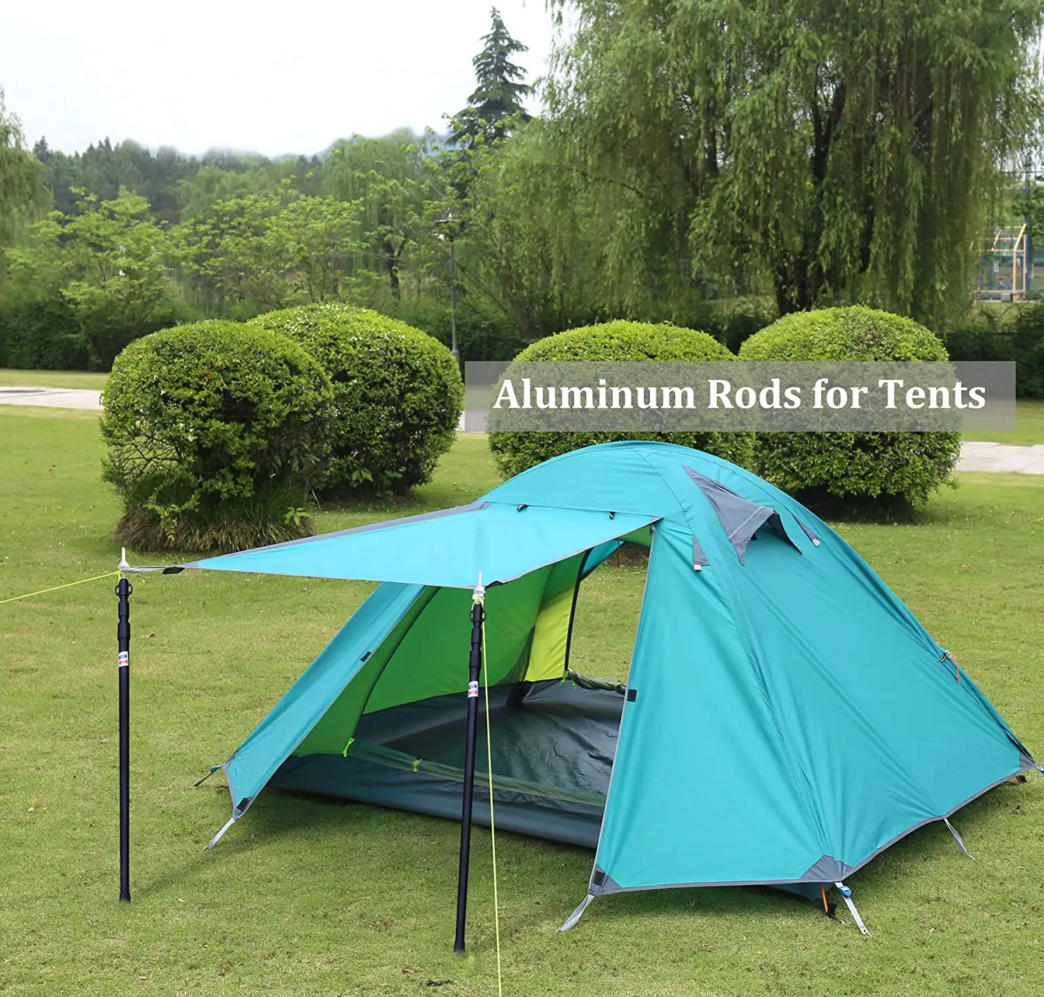 2PCS Telescoping Tarp Poles Portable Canopy Adjustable Aluminum oy Rods For Tent Awning Accessories Outdoor Camping Hiking