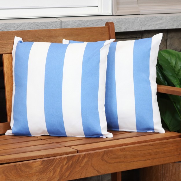 Sunnydaze Indoor outdoor Weather resistant Polyester Lumbar Decorative Pillow With Zipper Closure 2pk