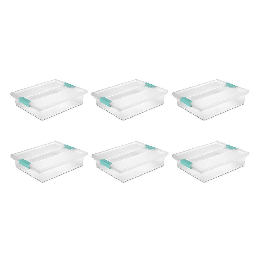 Sterilite Large File Clip Box Clear Storage Containers with Lid (6 Pack) 19638606 6 X 19638606