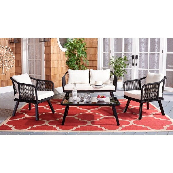 SAFAVIEH Outdoor Torsla 4Piece Rope Patio Set