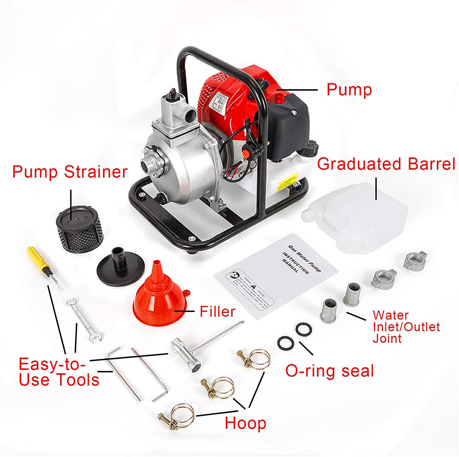 Anqidi 1.7HP 2 Stroke Gas Gasoline Water Pump 1