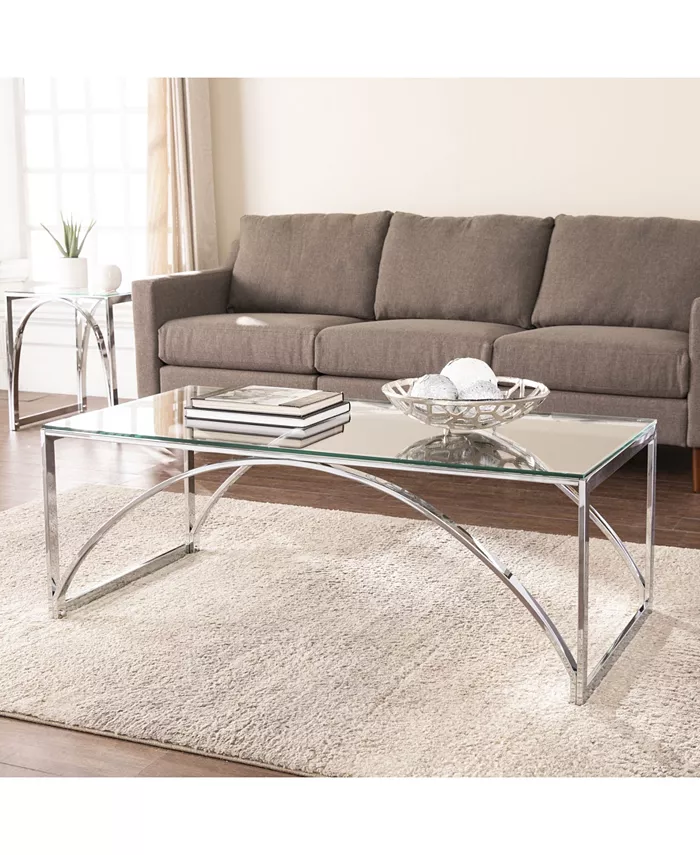 Southern Enterprises Arabelle Glass Top Cocktail Table