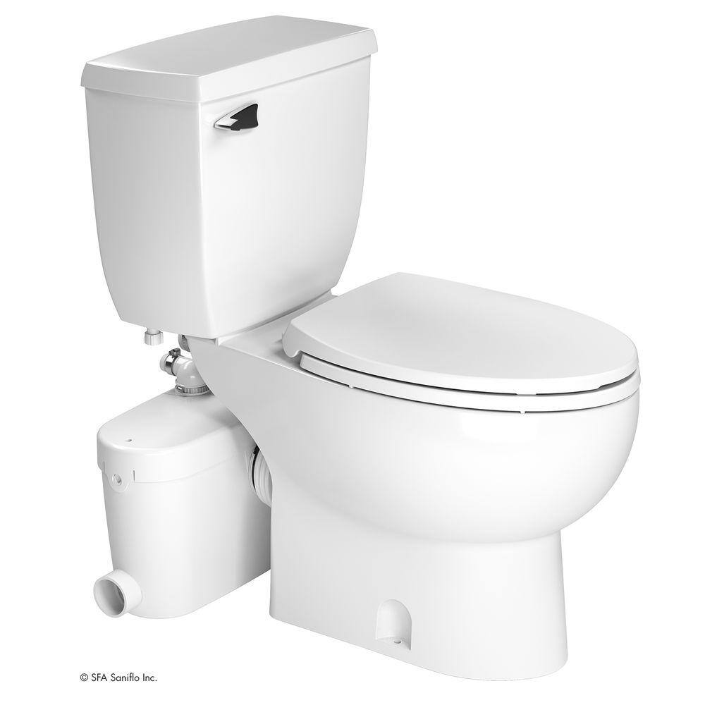 Saniflo SaniAccess3 2-Piece 1.280 GPF Single Flush Elongated Toilet with .5 HP Macerating Pump in White 082.005.087