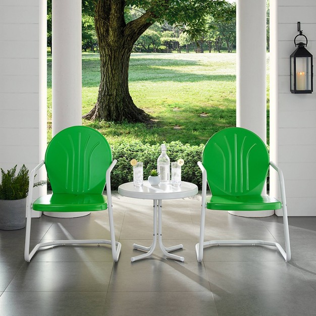 Griffith 3pc Outdoor Conversation Set Kelly Green Crosley