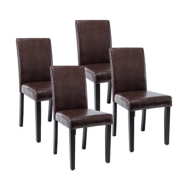 Porthos Home Nate PU Leather Upholstered Dining Chairs with Rubberwood Legs， Set of 4