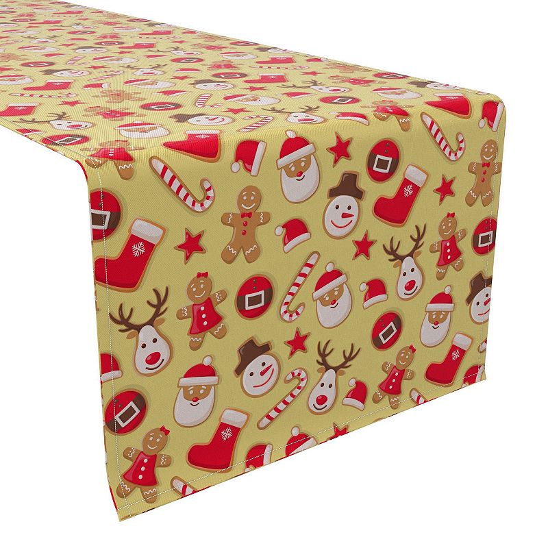 Table Runner， 100% Cotton， 16x90， Merry Holiday Cookies