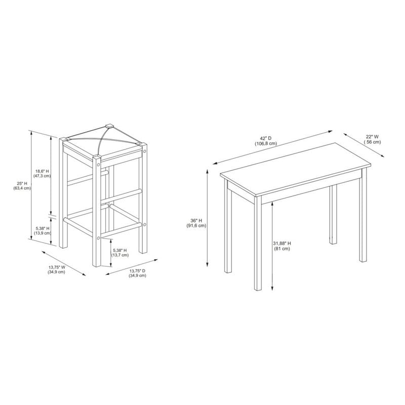 Speakeasy 5 Piece Tavern Dining Set