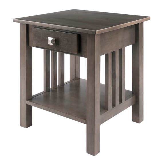 Winsome 16018 Stafford End Table  Oyster Gray Fi...