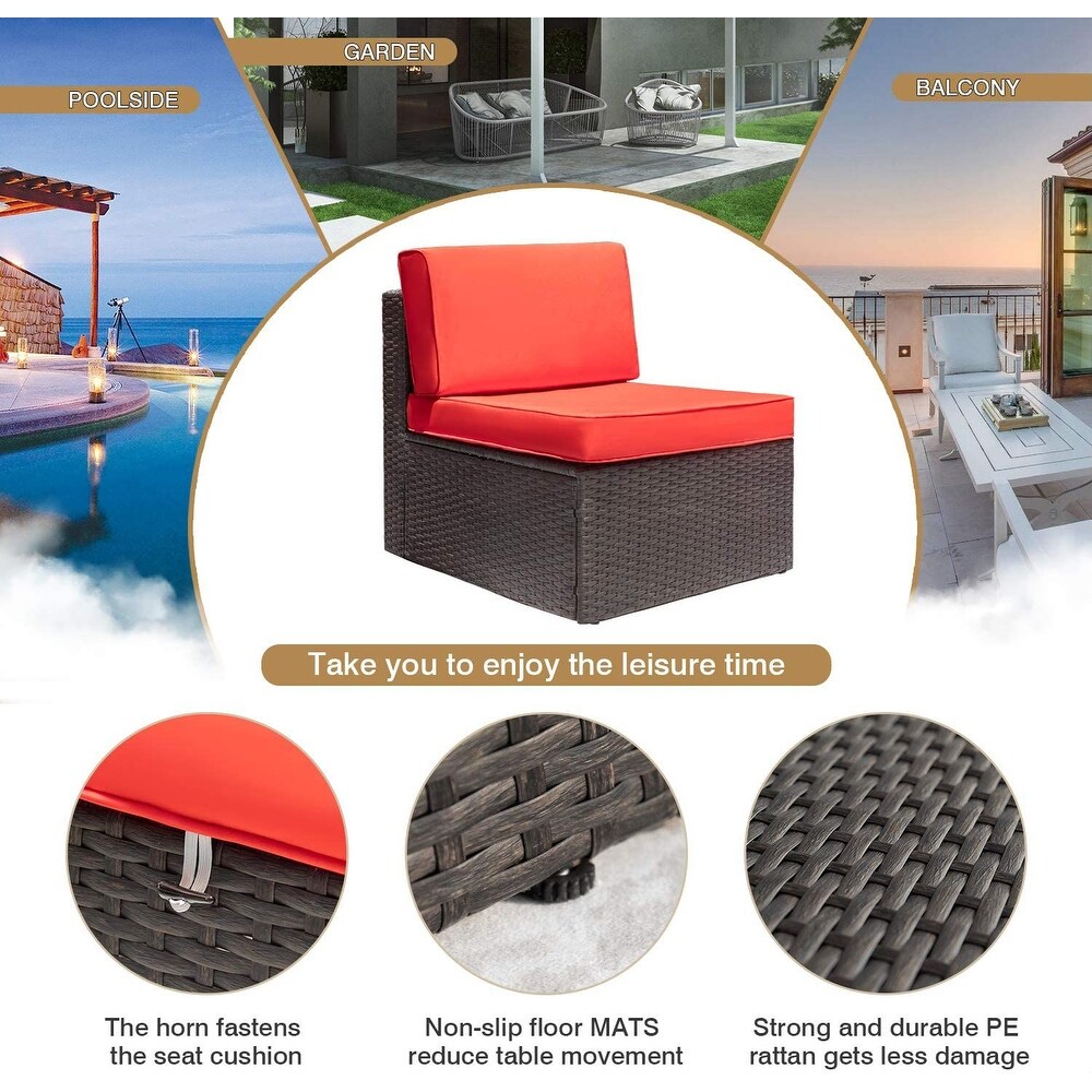 Homall 6 piece Rattan Wicker Outdoor Patio Furniture Set