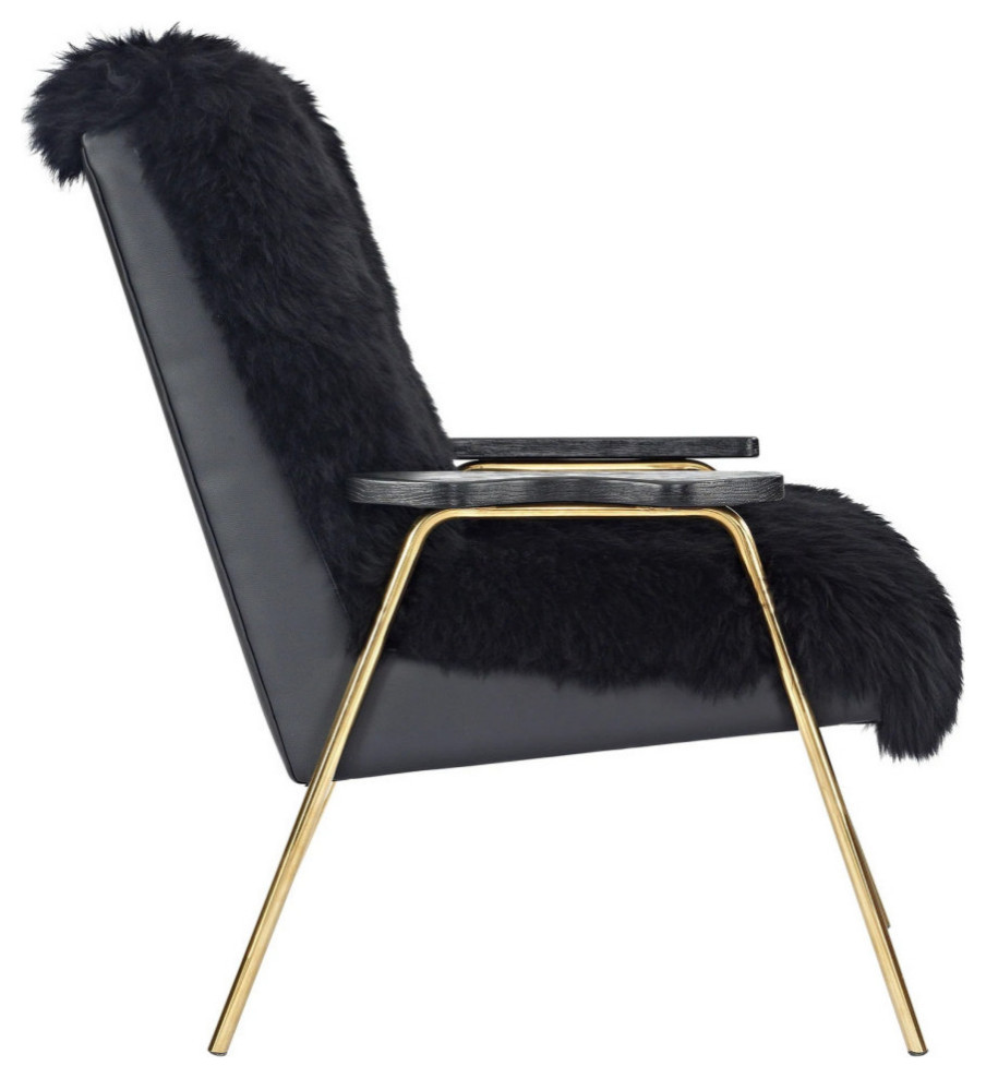 Isabella Black Sheepskin Armchair   Modern   Armchairs And Accent Chairs   by Rustic Home Furniture Deco  Houzz