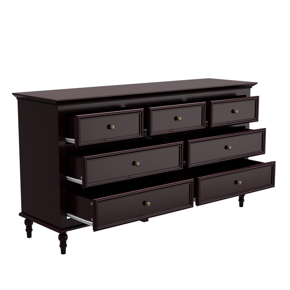 7 Drawer Double Dresser Chest Dresser Sideboard Lacquer For Bedroom