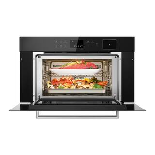 ROBAM CQ762 30 in. Built In Gas Convention Oven with Steam Cooking Onxy Black Tempered Glass with Stainless Steel ROBAM-CQ762