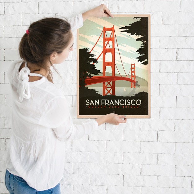 Americanflat Vintage Architecture Golden Gate Bridge By Anderson Design Group Poster Art Print