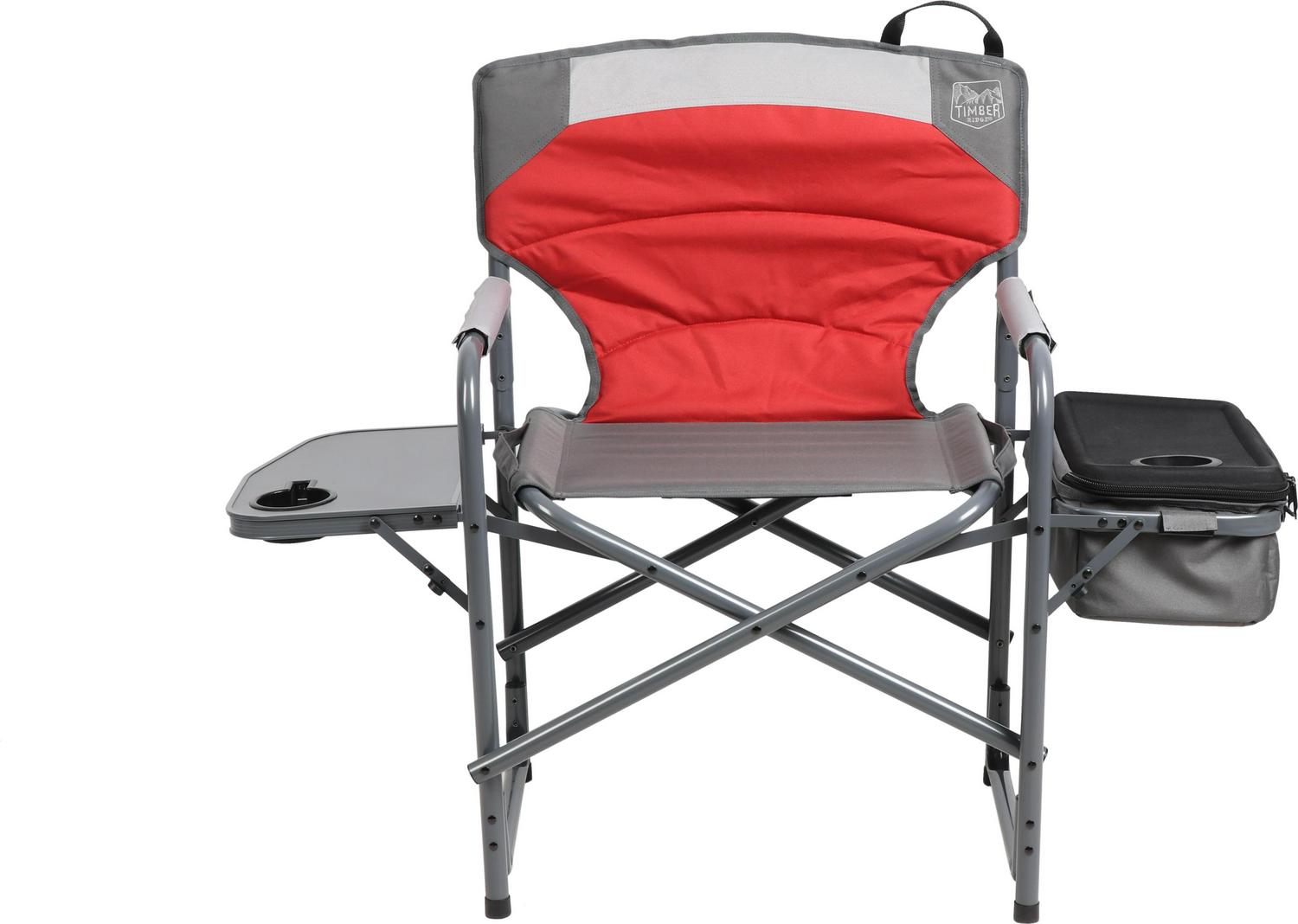 Timber Ridge Laurel Director Camping Chair， Red and Gray， Adult