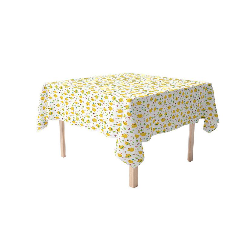 Square Tablecloth， 100% Cotton， 60x60， Dancing Chickens