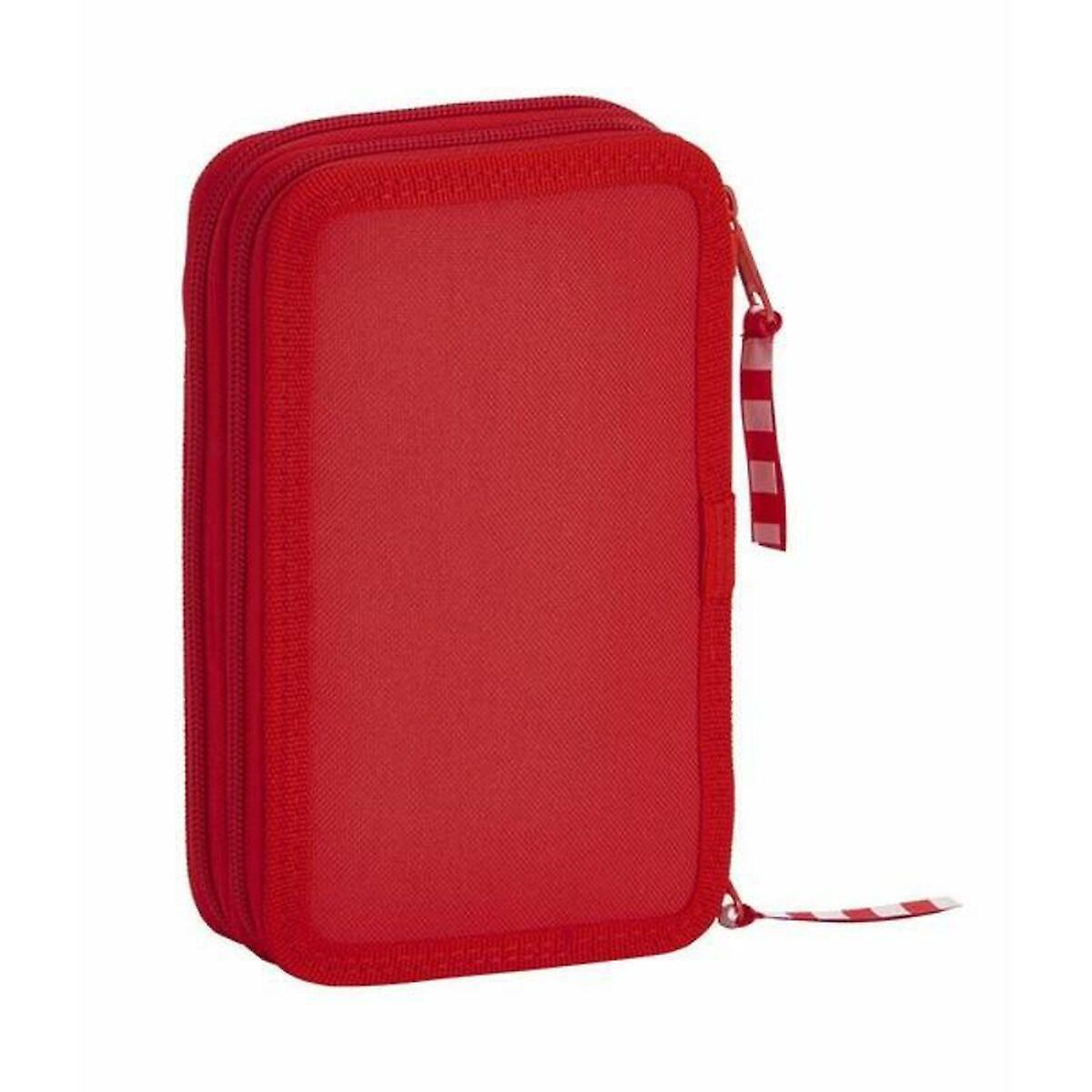 Double Pencil Case Real Sporting de Gijón Red Sporting 28 Pieces 12.5 x 19.5 x 4 cm